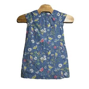 Mini Boden Girls Floral Bird Dress 9-10Y Whimsical‎ Playful